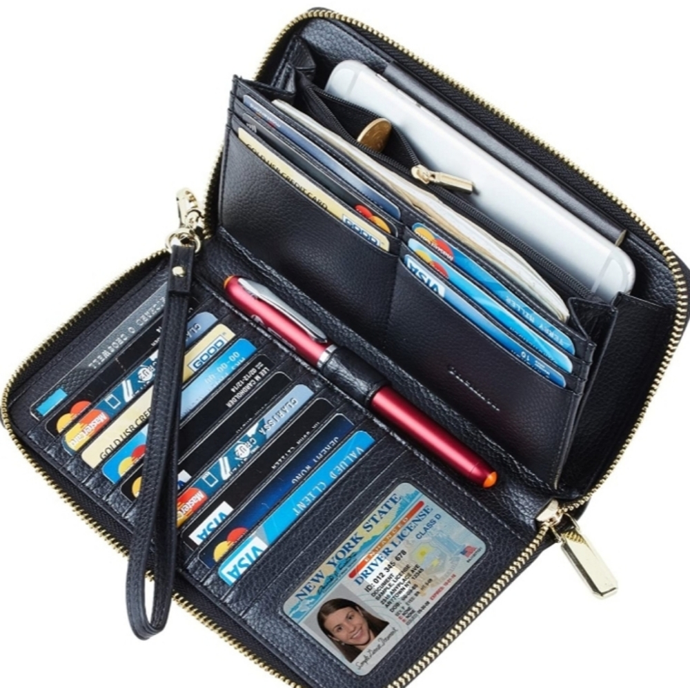 Womens Wallet Genuine Leather RFID Blockin…